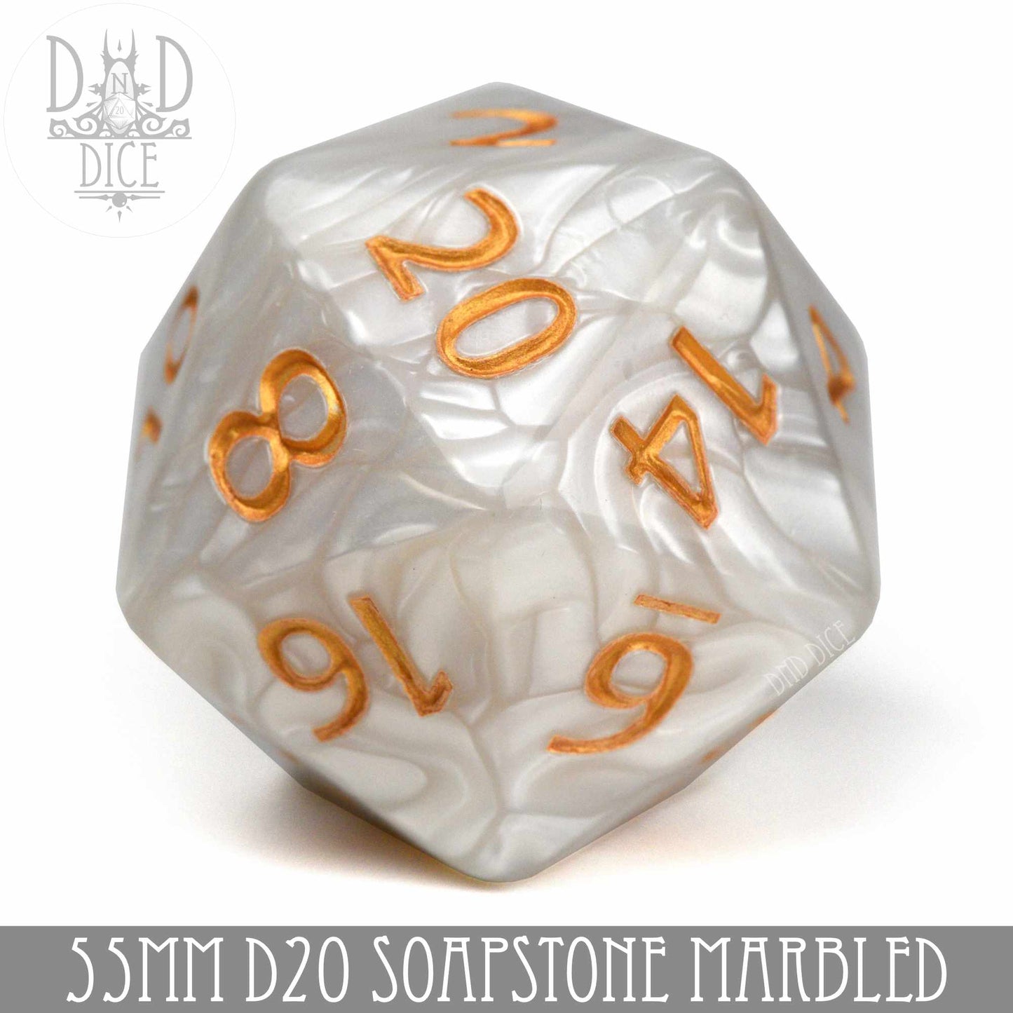 55mm D20 - Soapstone DNDDICE.COM