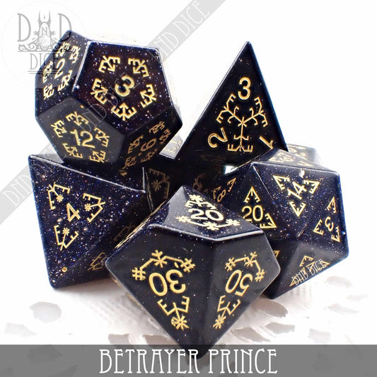 Betrayer Prince Goldstone Dice Set DNDDICE.COM