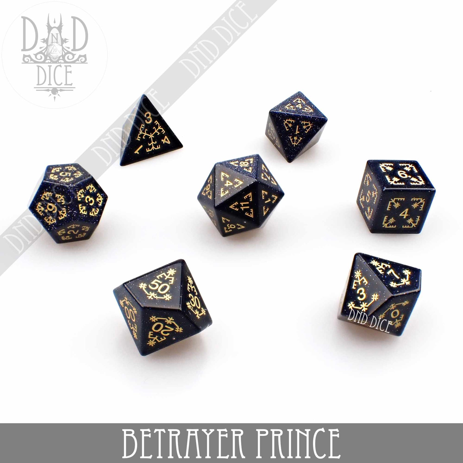 Betrayer Prince Goldstone Dice Set DNDDICE.COM