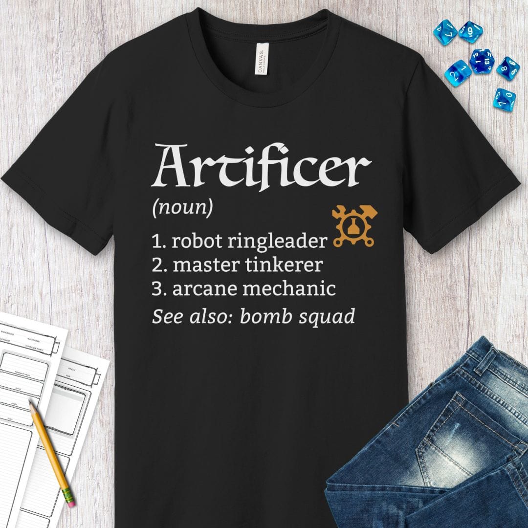 Artificer Class Definition D&D T-Shirt Sunburst RPG
