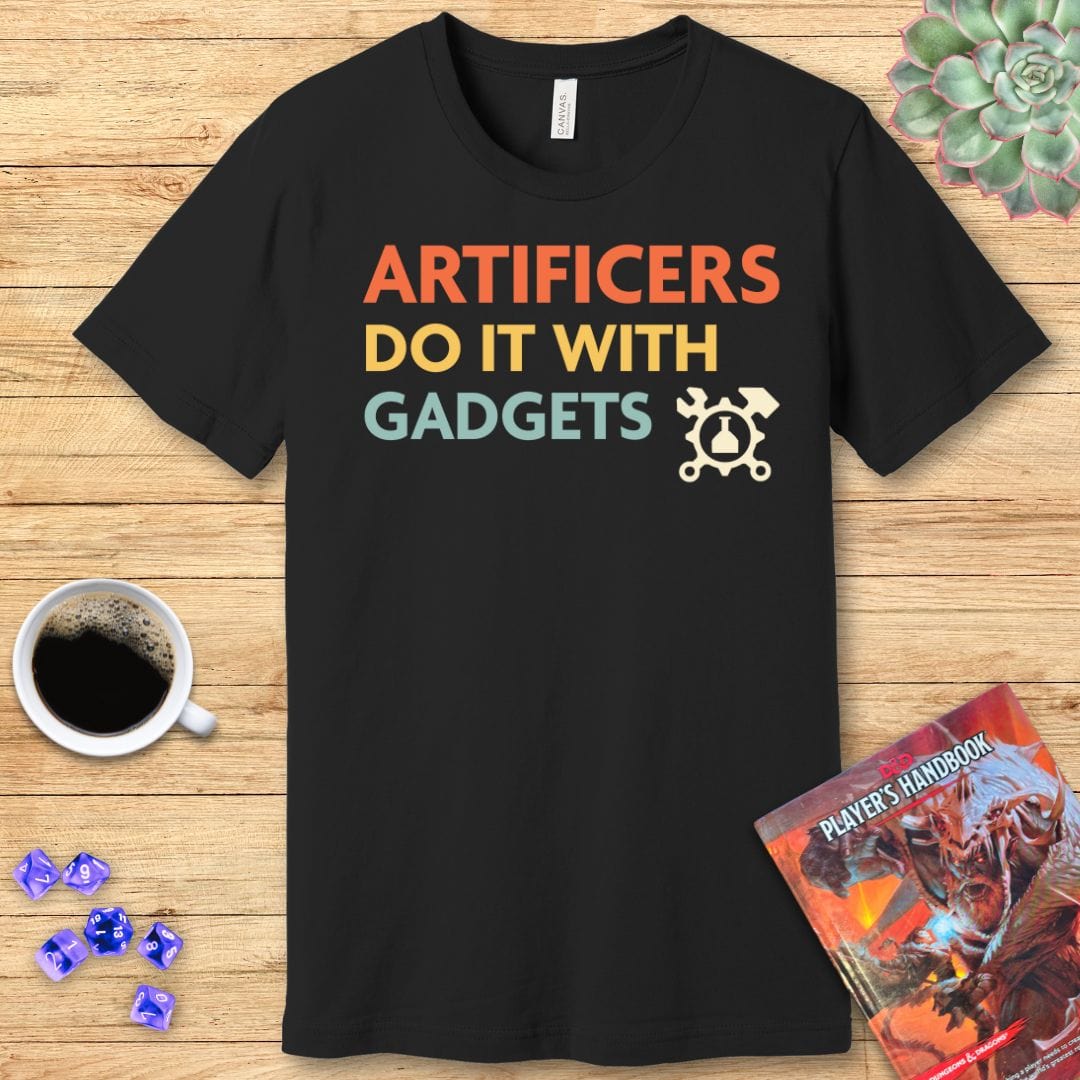 Artificers Do It With Gadgets T-Shirt Sunburst RPG