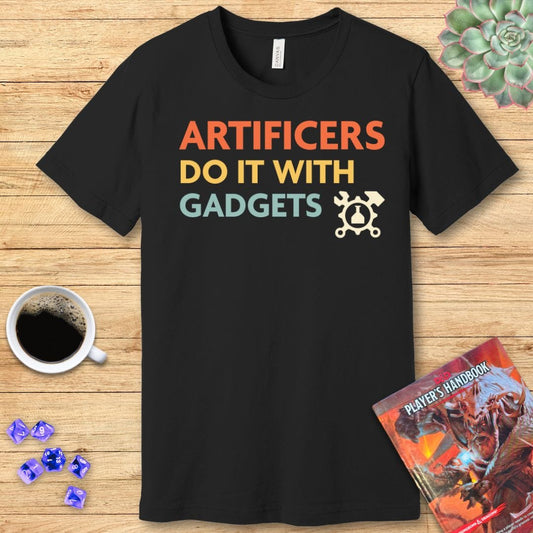 Artificers Do It With Gadgets T-Shirt Sunburst RPG
