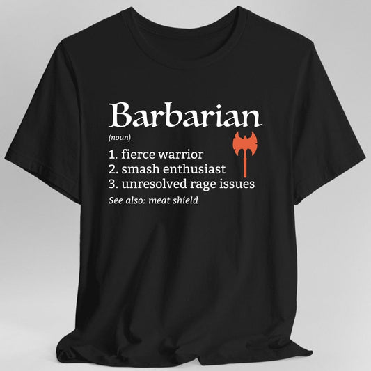 Barbarian Class Definition T-Shirt Sunburst RPG