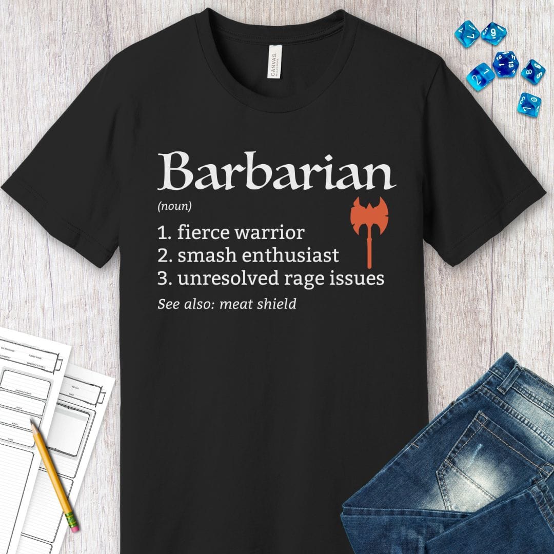 Barbarian Class Definition T-Shirt Sunburst RPG