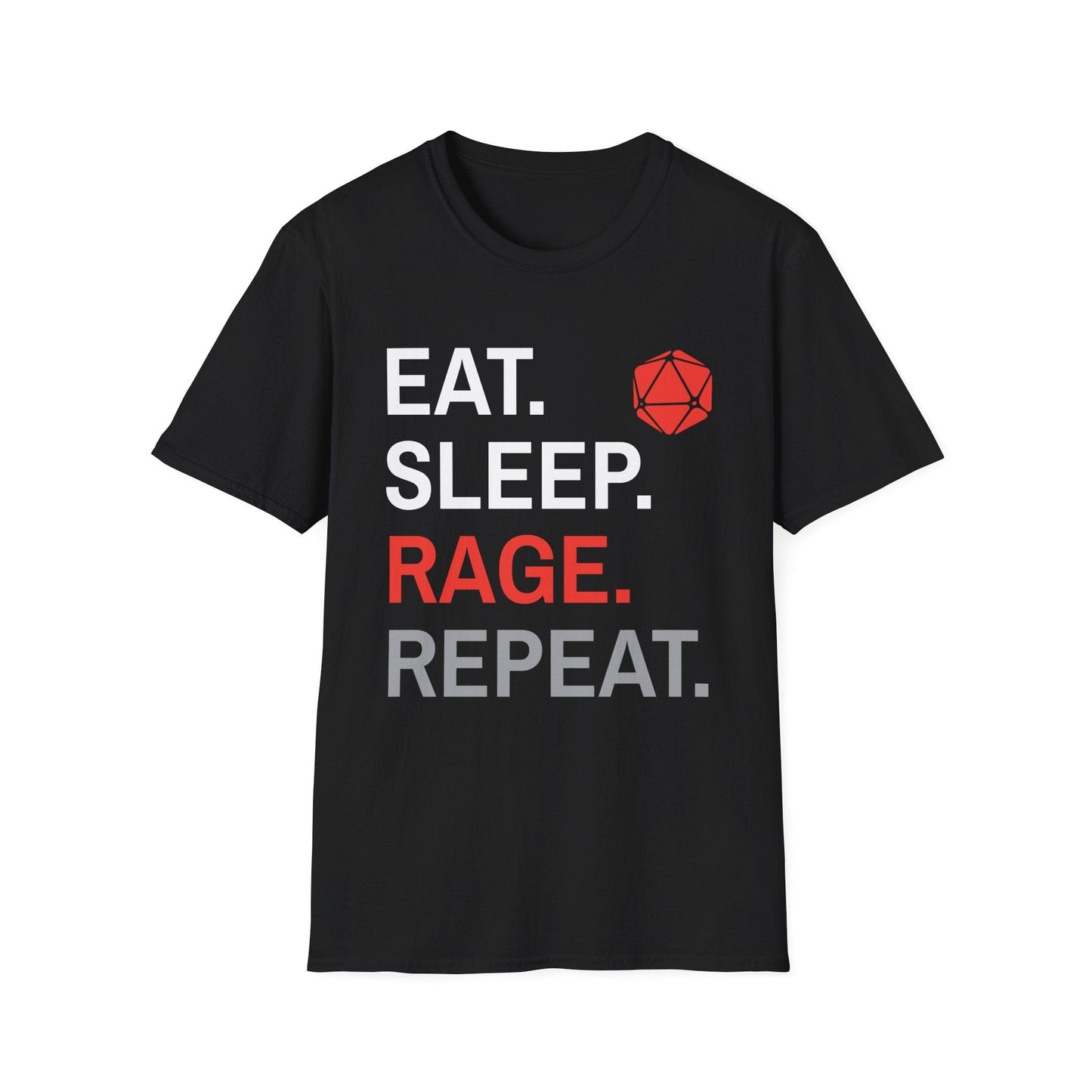 Barbarian T-Shirt – Eat Sleep Rage Repeat Sunburst RPG
