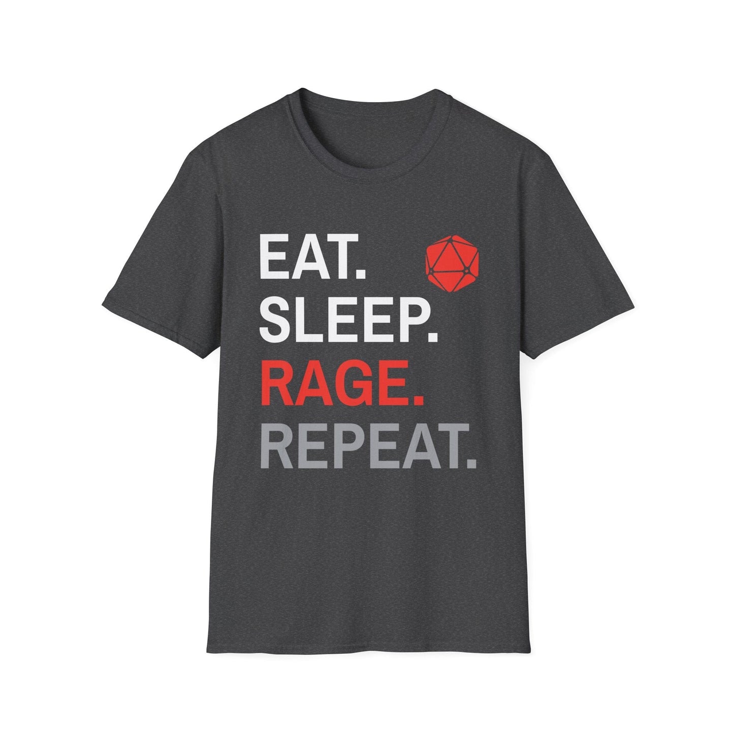 Barbarian T-Shirt – Eat Sleep Rage Repeat Sunburst RPG