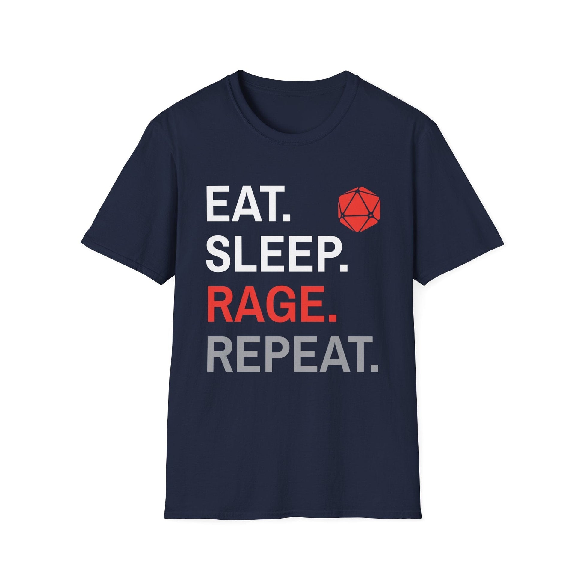 Barbarian T-Shirt – Eat Sleep Rage Repeat Sunburst RPG