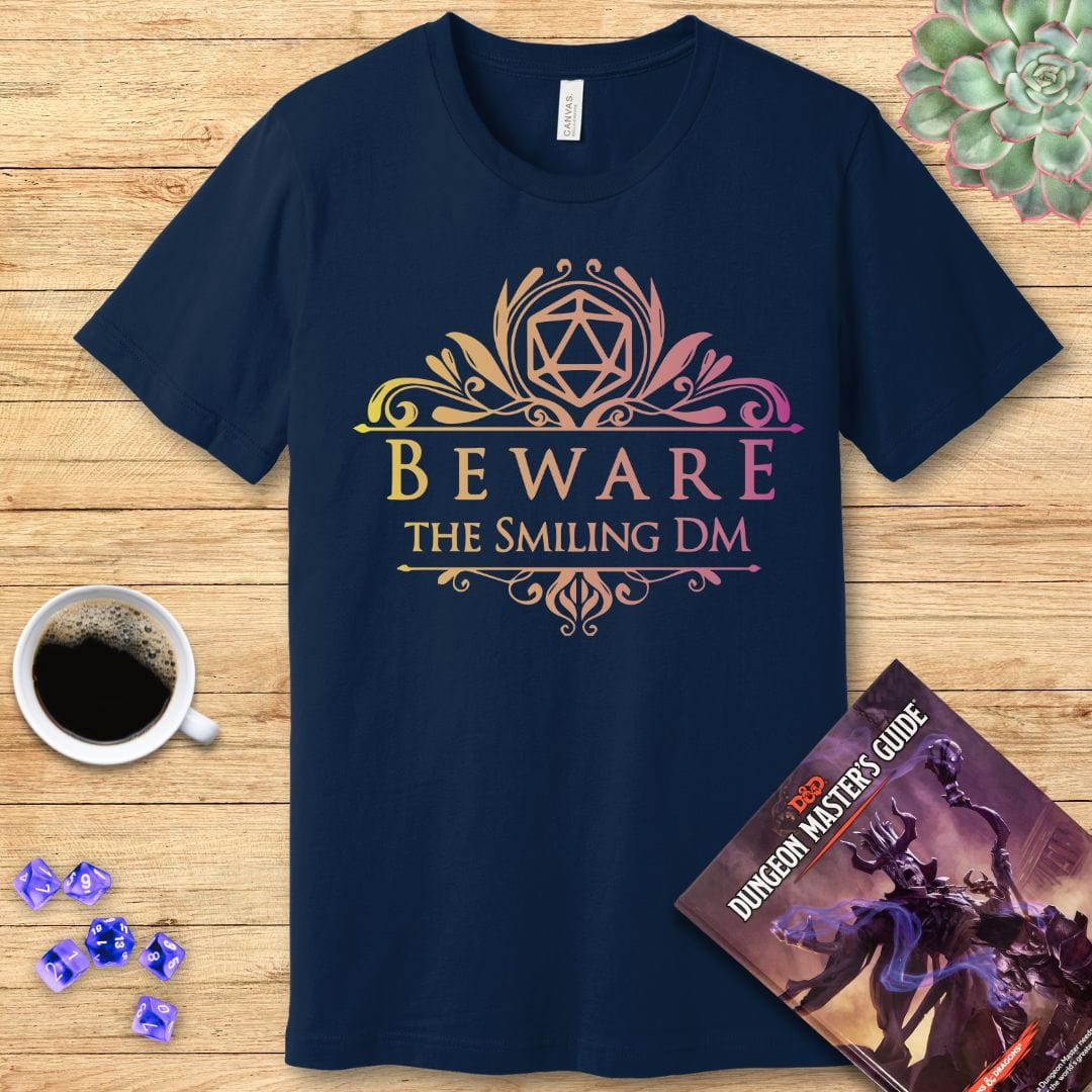 Beware the Smiling DM Shirt Sunburst RPG