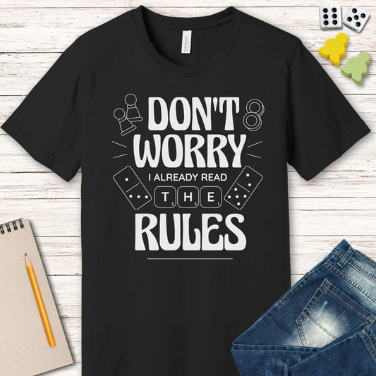 Board Games T-shirt - I Read The Rules Sunburst RPG