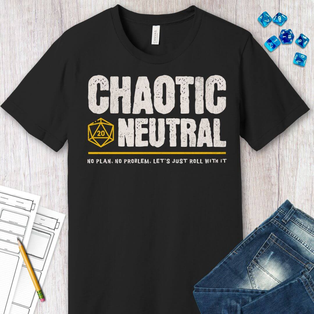Chaotic Neutral Shirt - DnD Alignment T-shirt Sunburst RPG