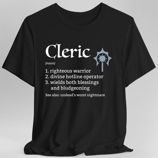 Cleric Class Definition D&D T-Shirt Sunburst RPG