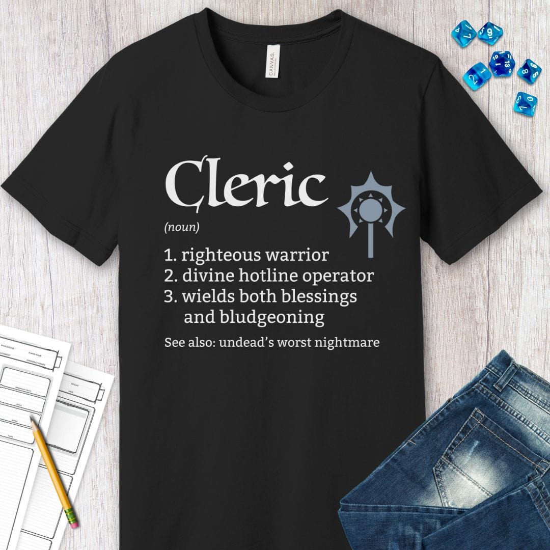 Cleric Class Definition D&D T-Shirt Sunburst RPG