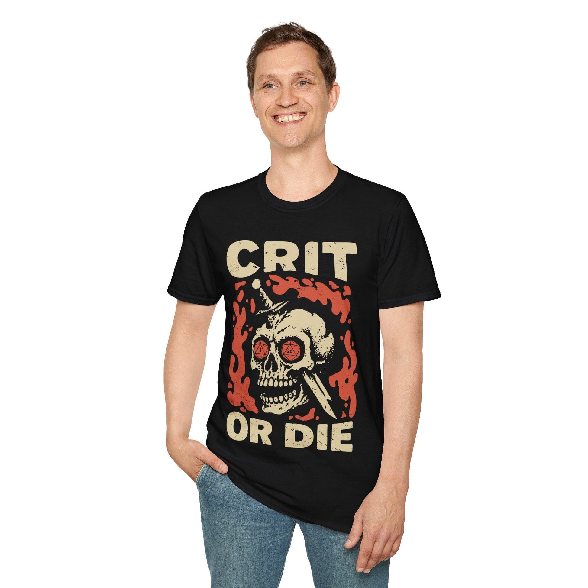 Crit or Die D&D T-shirt Sunburst RPG