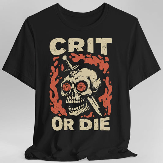 Crit or Die D&D T-shirt Sunburst RPG