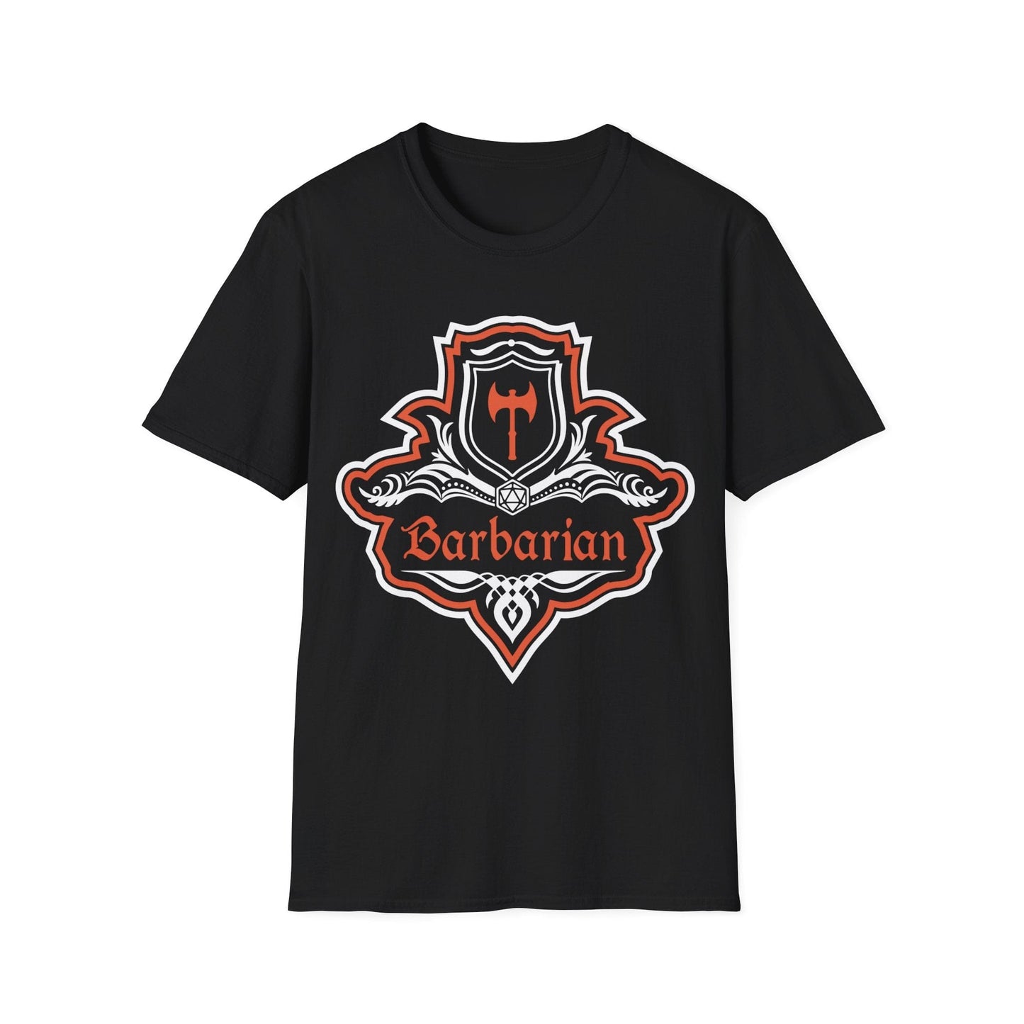 D&D Barbarian Class Fancy Emblem T-Shirt Sunburst RPG