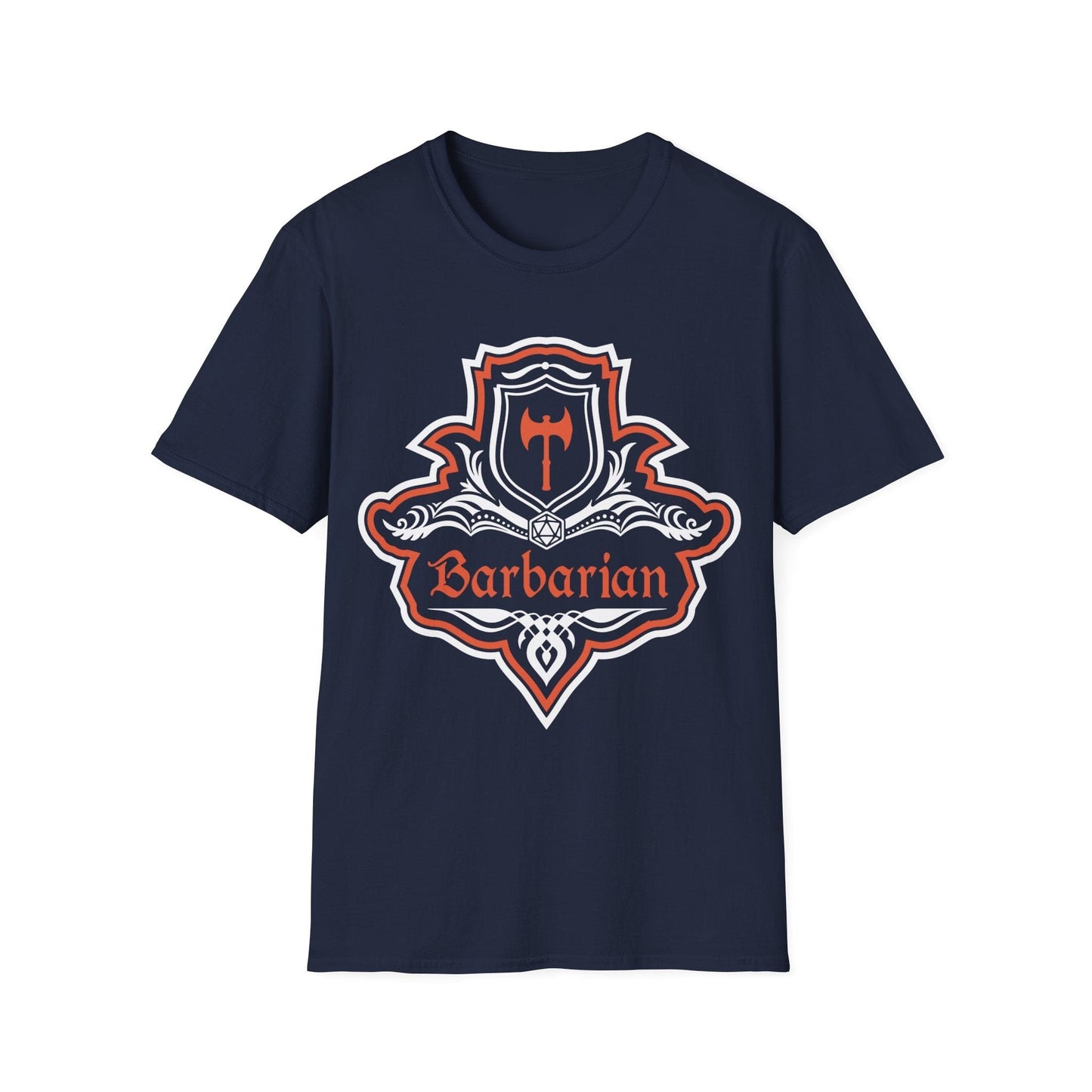 D&D Barbarian Class Fancy Emblem T-Shirt Sunburst RPG