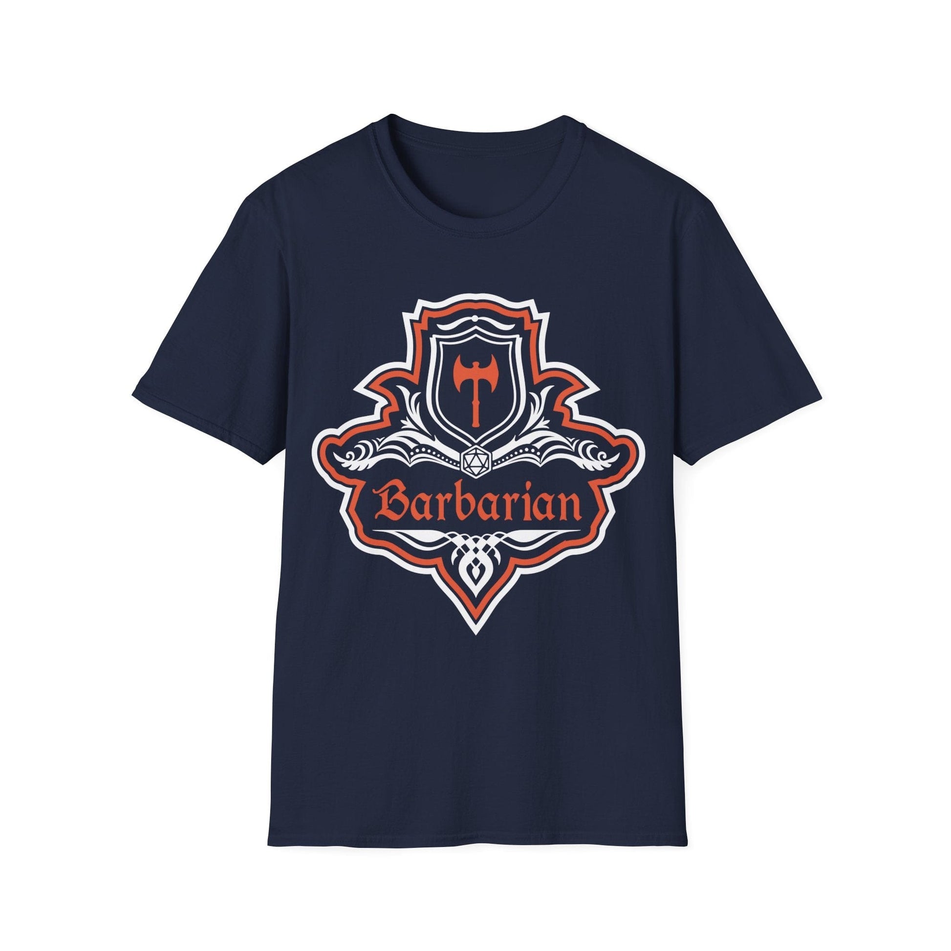 D&D Barbarian Class Fancy Emblem T-Shirt Sunburst RPG