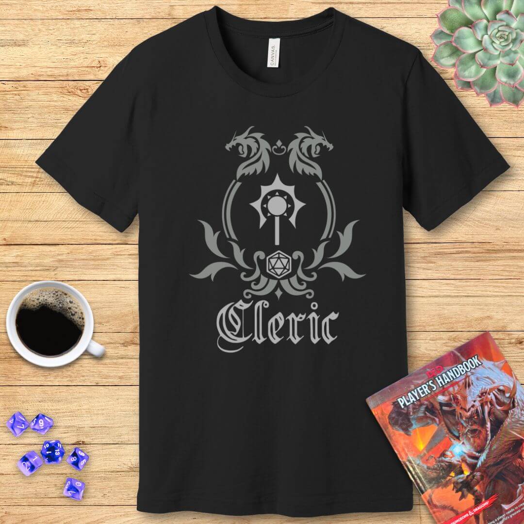 D&D Cleric Class Emblem T-Shirt Sunburst RPG