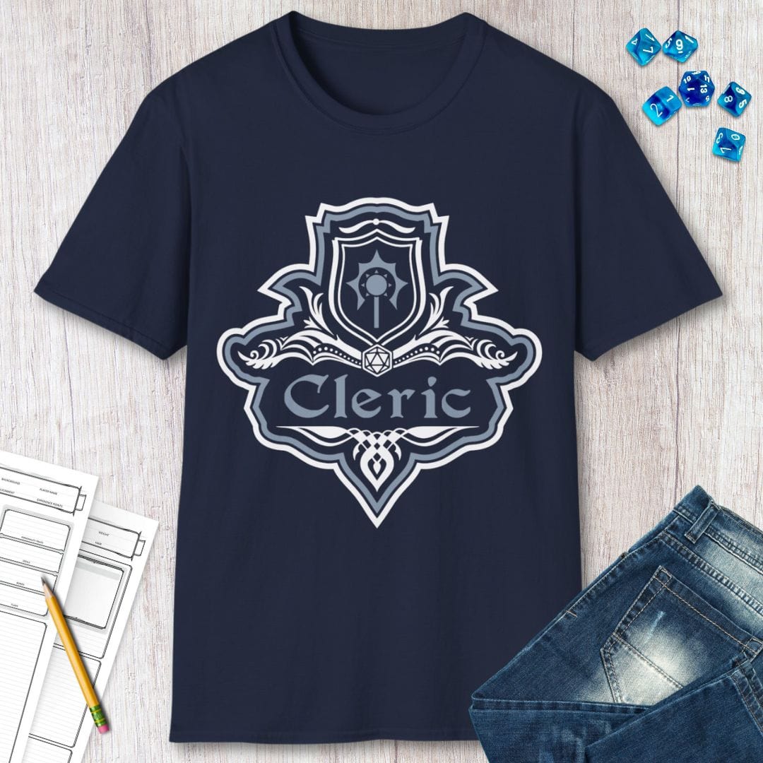 D&D Cleric Class Fancy Emblem T-Shirt Sunburst RPG