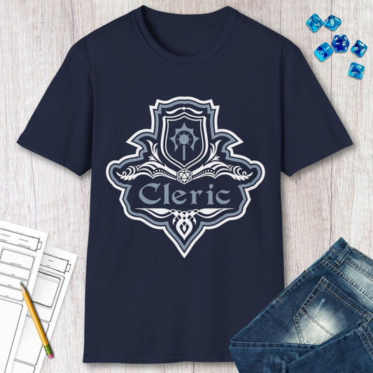D&D Cleric Class Fancy Emblem T-Shirt Sunburst RPG