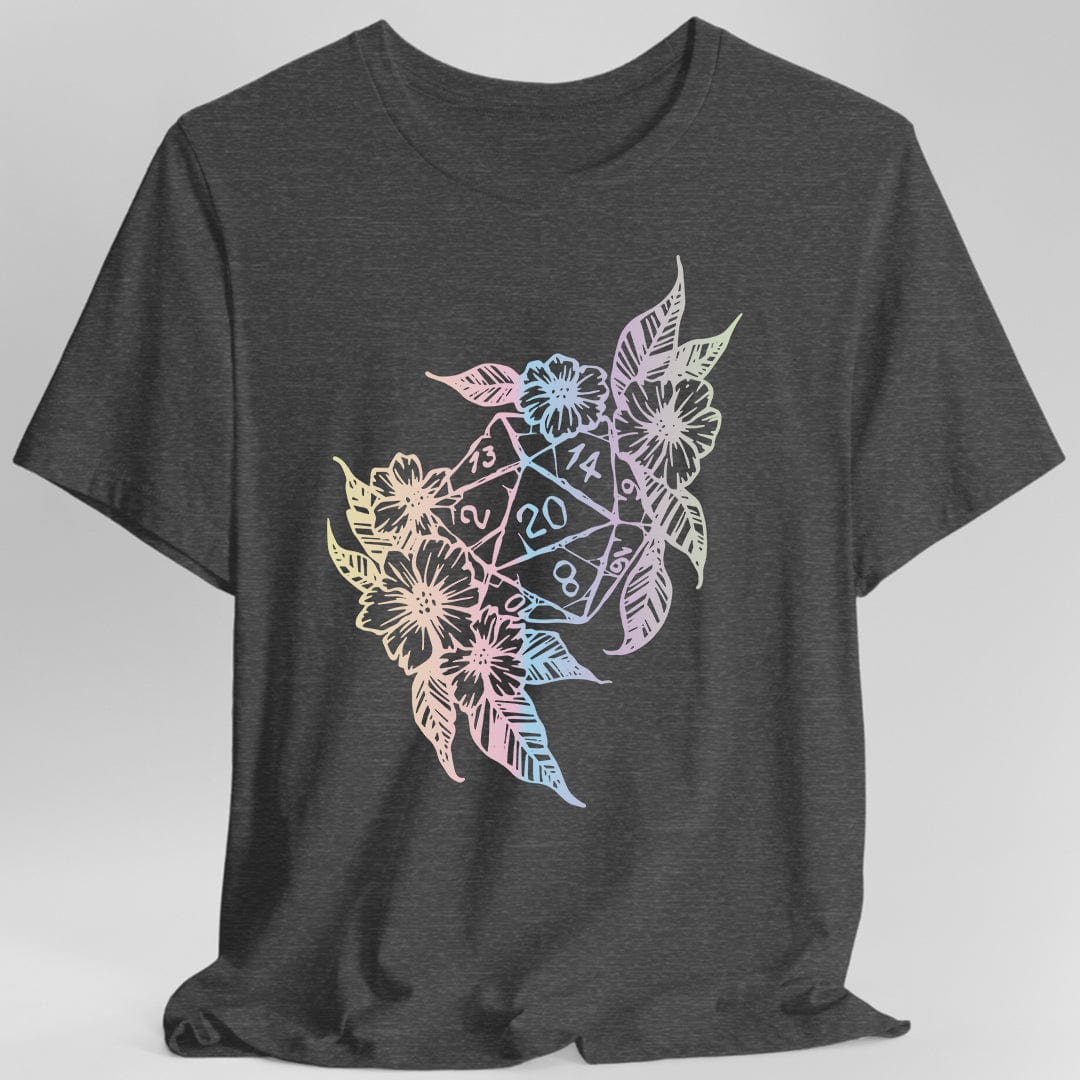 D&D D20 Dice Flower T-Shirt Sunburst RPG