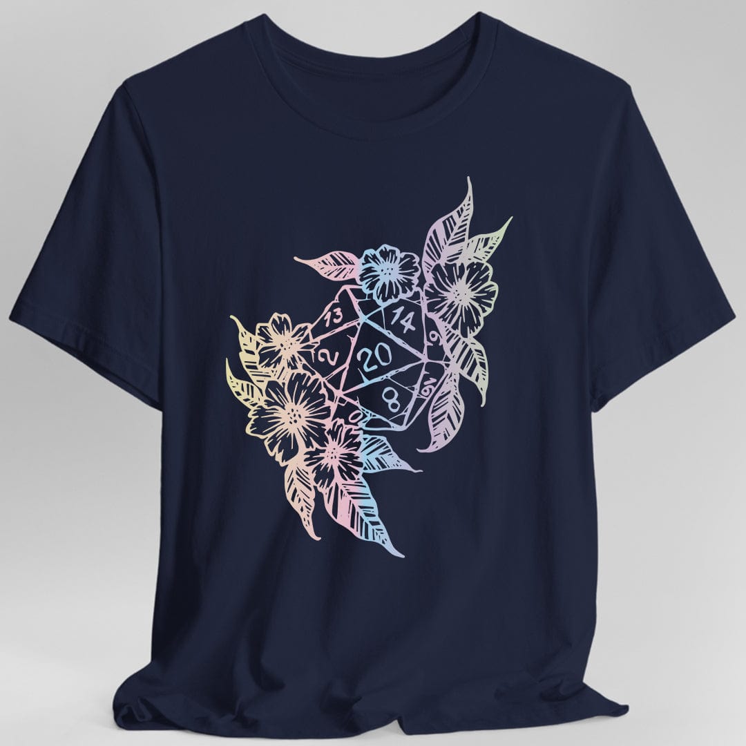 D&D D20 Dice Flower T-Shirt Sunburst RPG