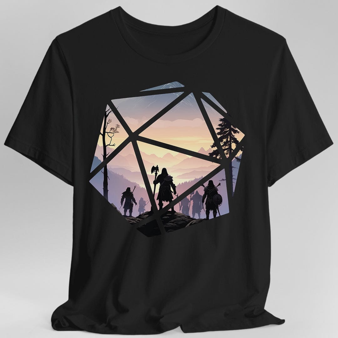 D&D D20 Landscape T-shirt Sunburst RPG