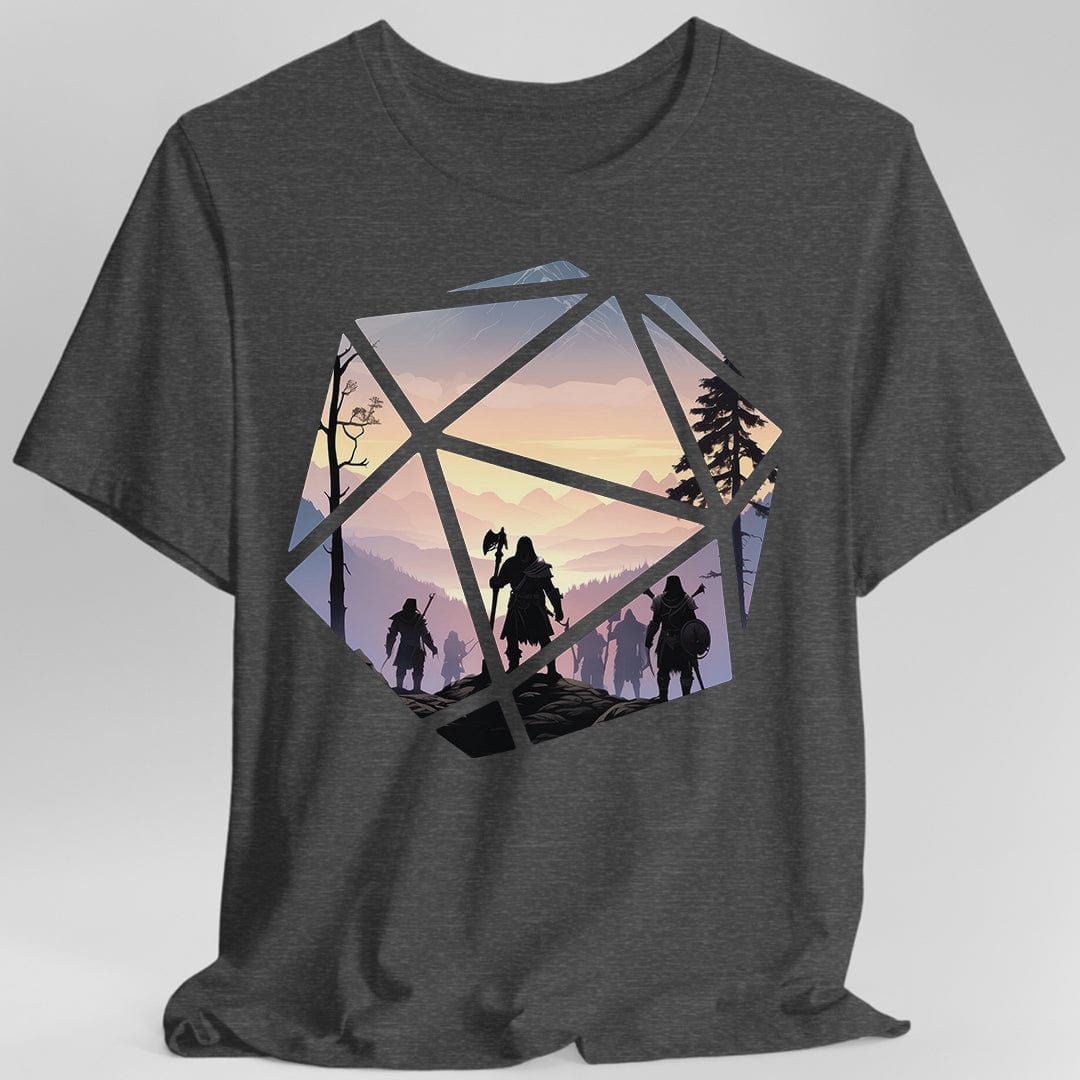D&D D20 Landscape T-shirt Sunburst RPG