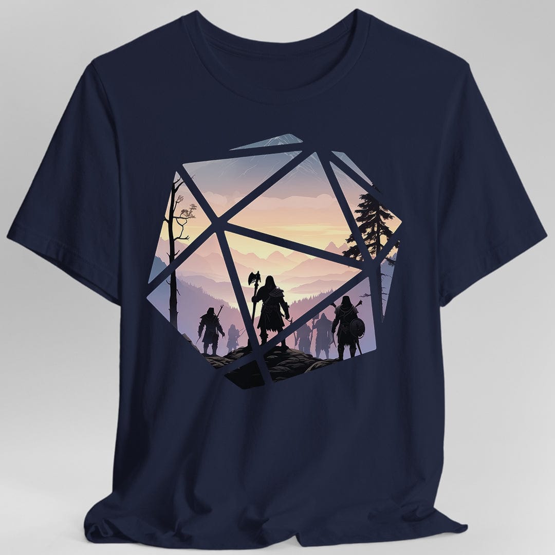 D&D D20 Landscape T-shirt Sunburst RPG