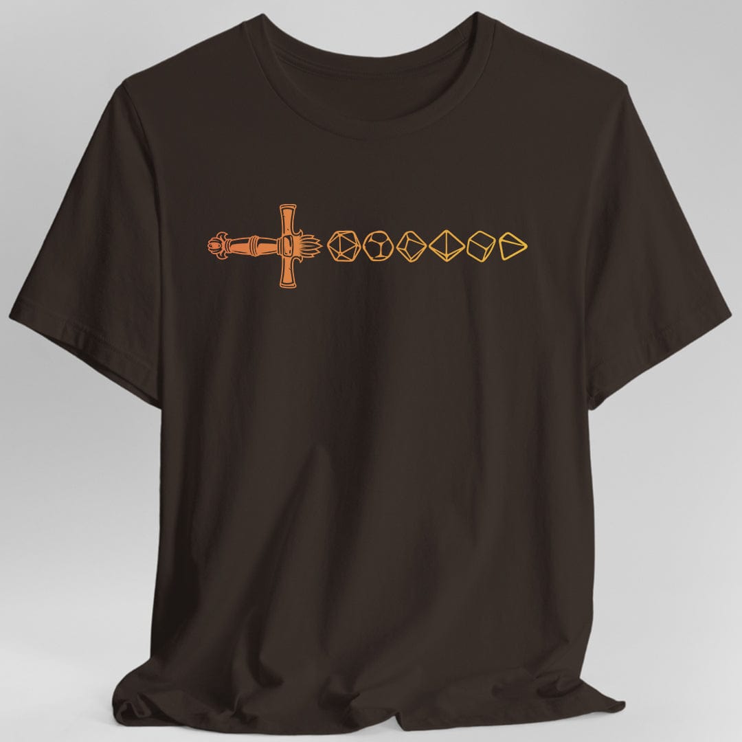 D&D Dice Sword T-Shirt Sunburst RPG