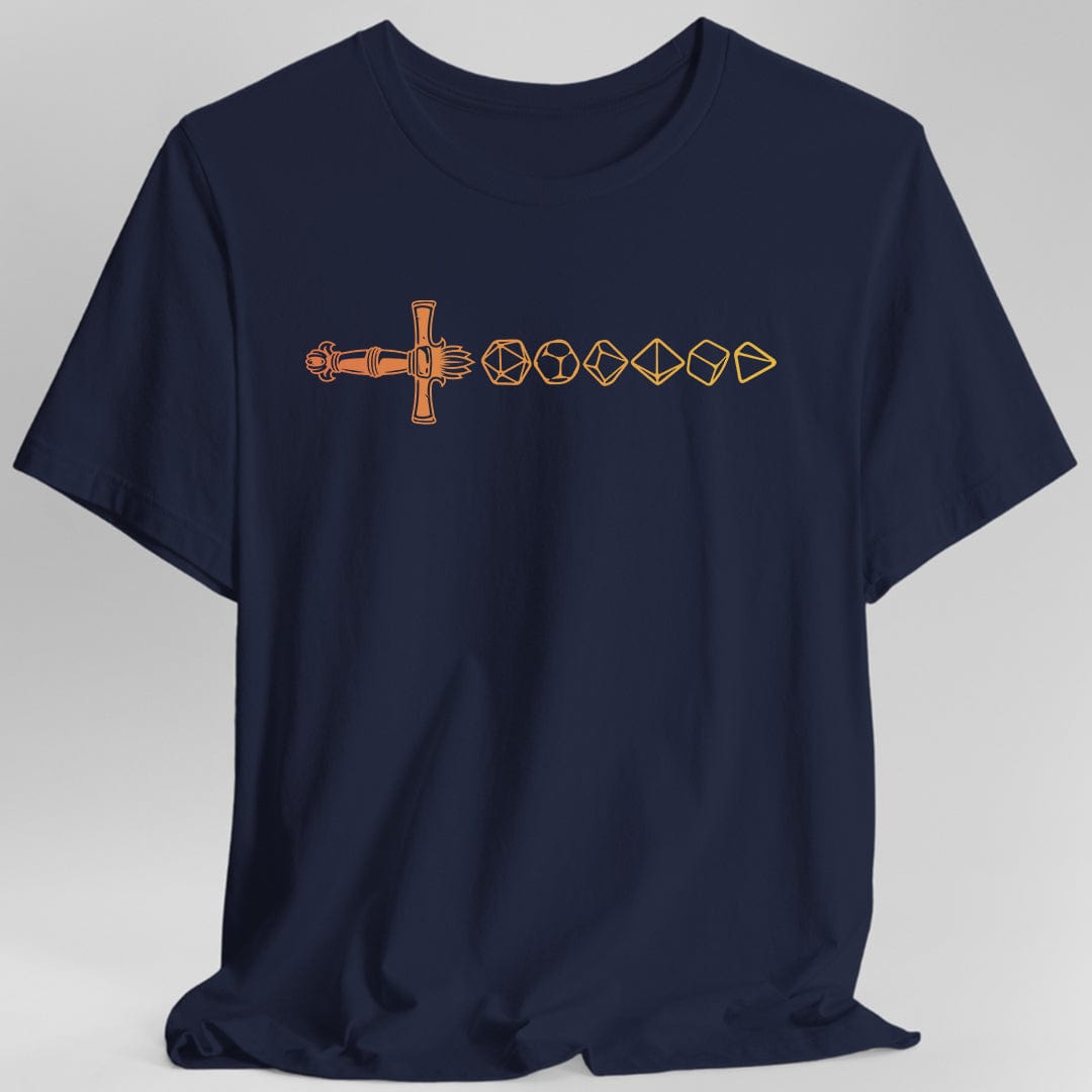 D&D Dice Sword T-Shirt Sunburst RPG