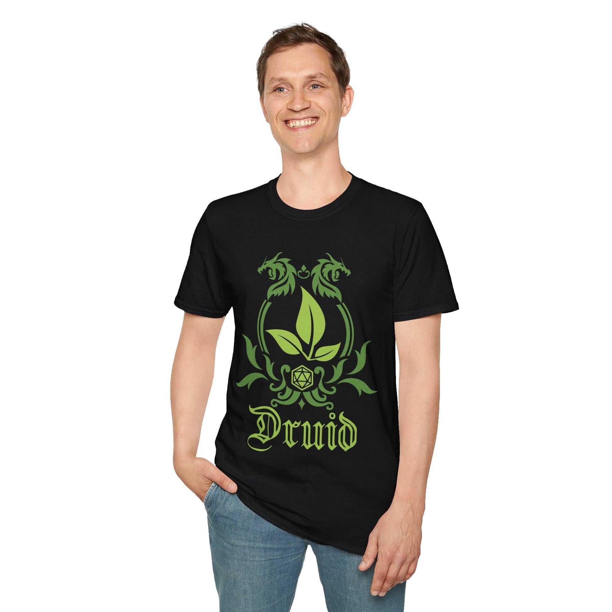 D&D Druid Class Emblem T-Shirt Sunburst RPG