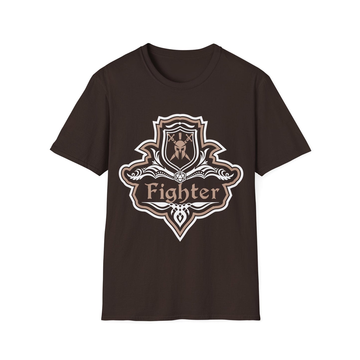 D&D Fighter Class Fancy Emblem T-Shirt Sunburst RPG