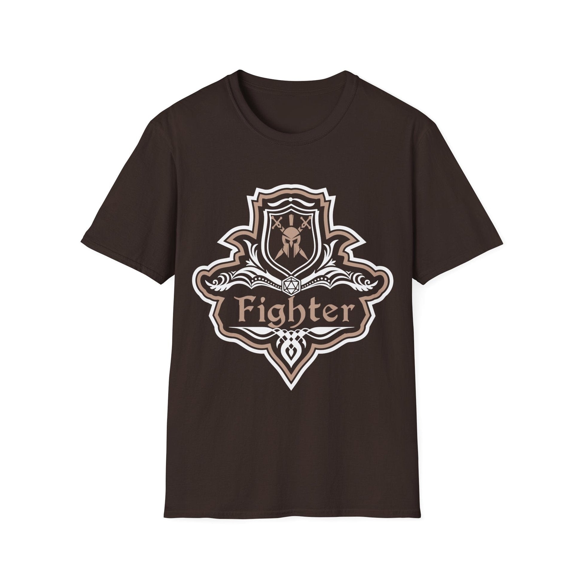 D&D Fighter Class Fancy Emblem T-Shirt Sunburst RPG