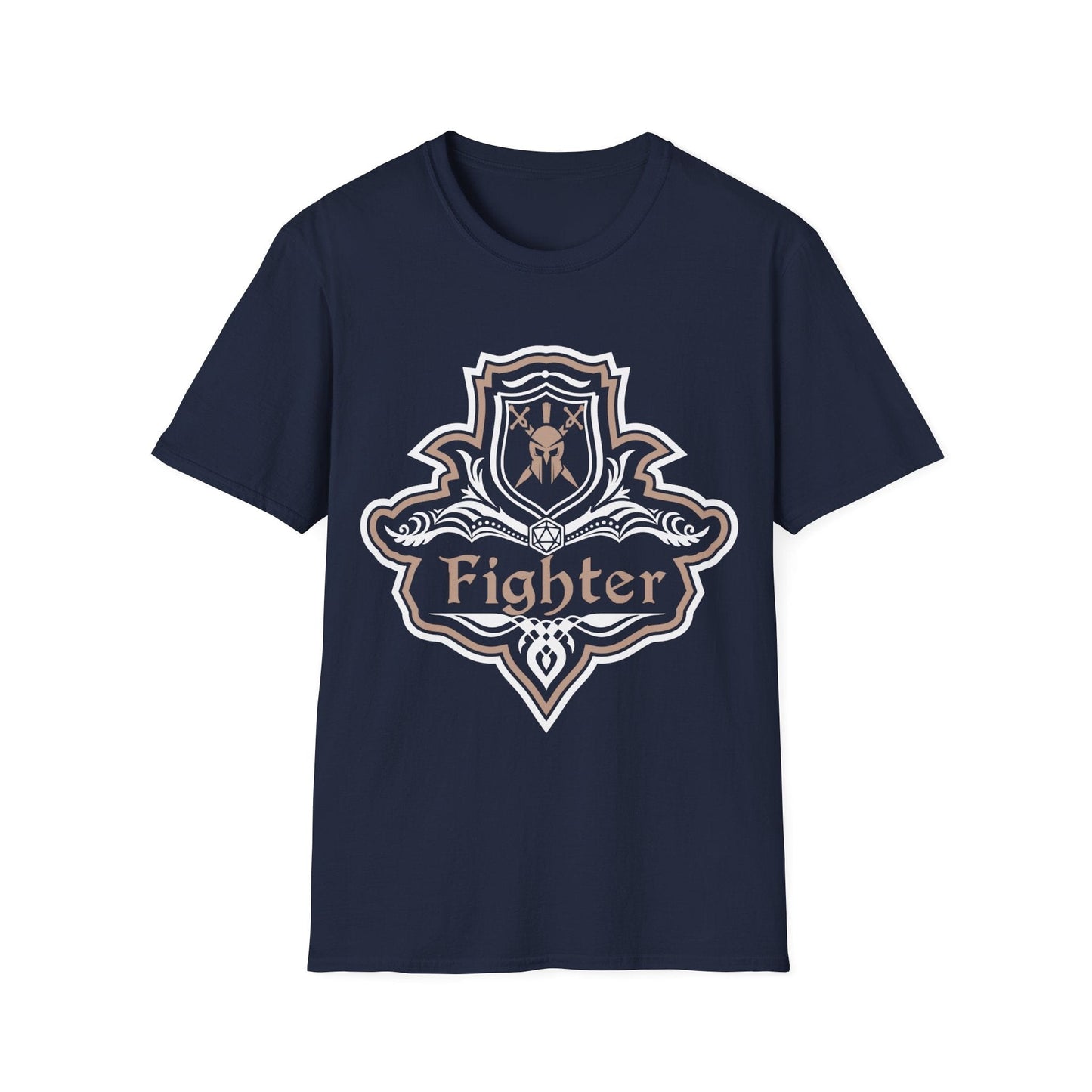 D&D Fighter Class Fancy Emblem T-Shirt Sunburst RPG