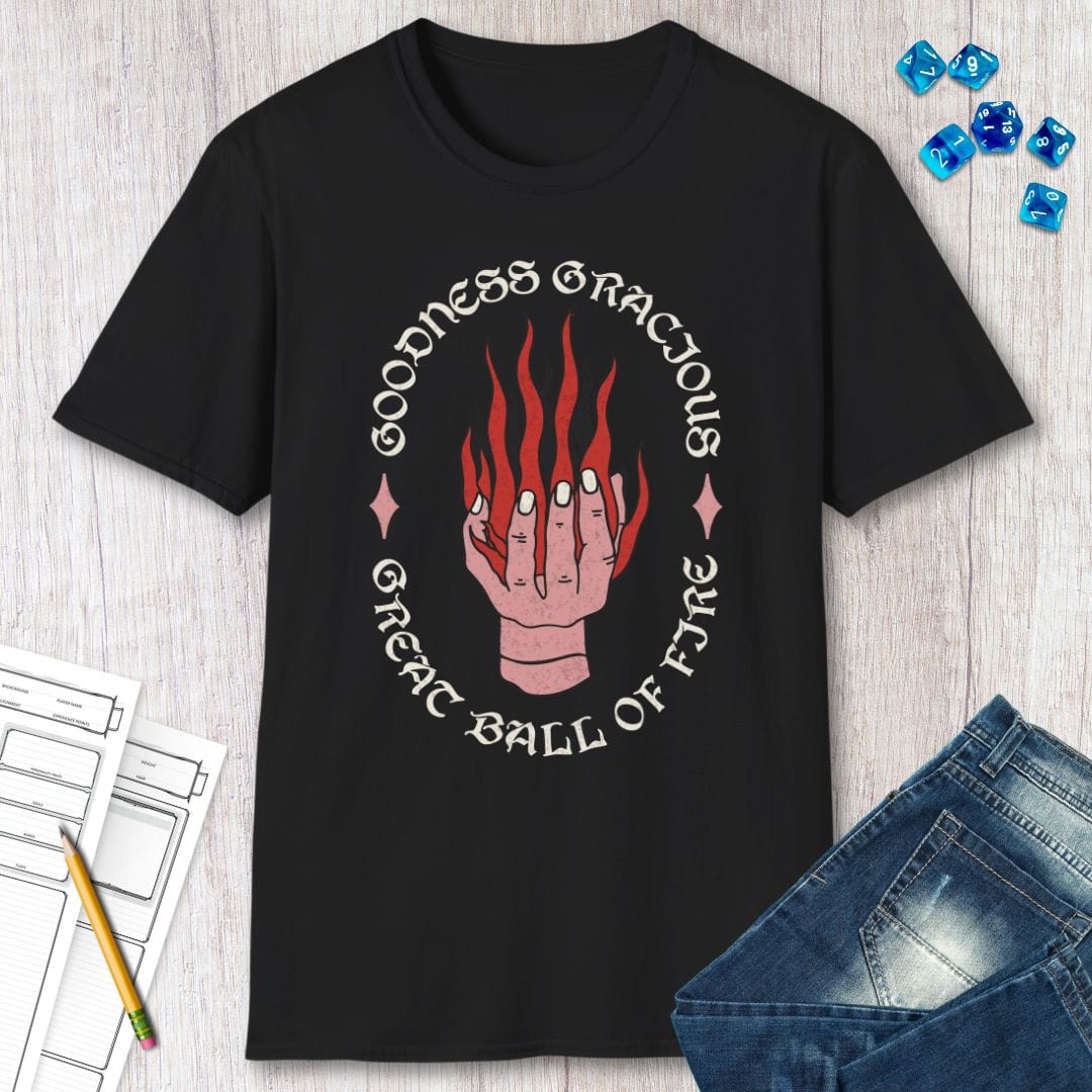 D&D Fireball Spell Shirt Sunburst RPG