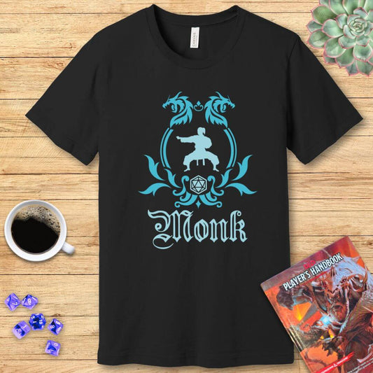 D&D Monk Class Emblem T-Shirt Sunburst RPG