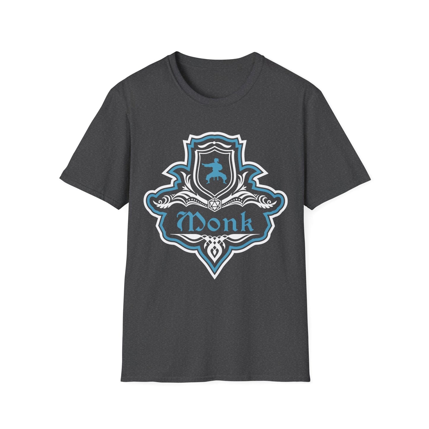D&D Monk Fancy Emblem T-Shirt Sunburst RPG