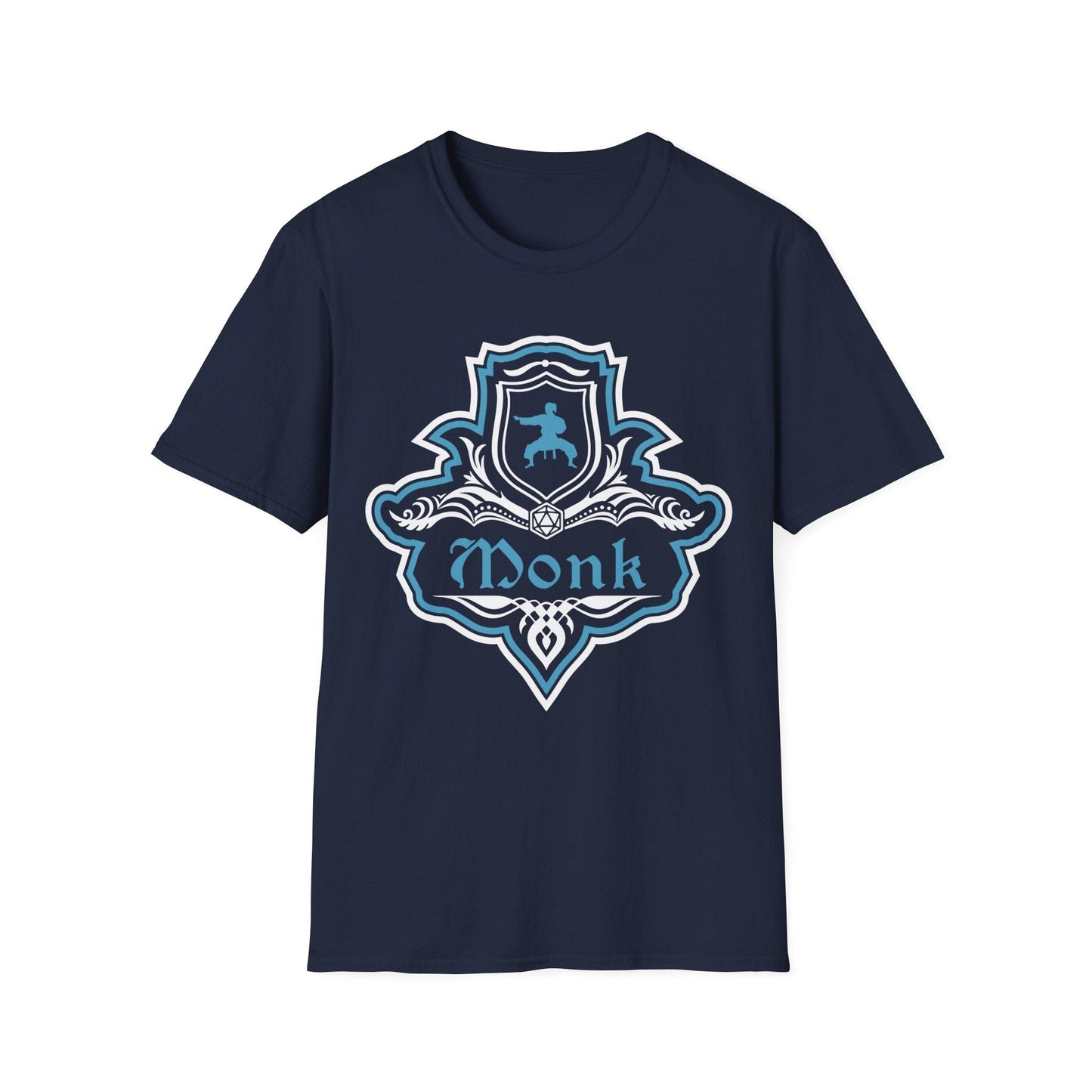 D&D Monk Fancy Emblem T-Shirt Sunburst RPG