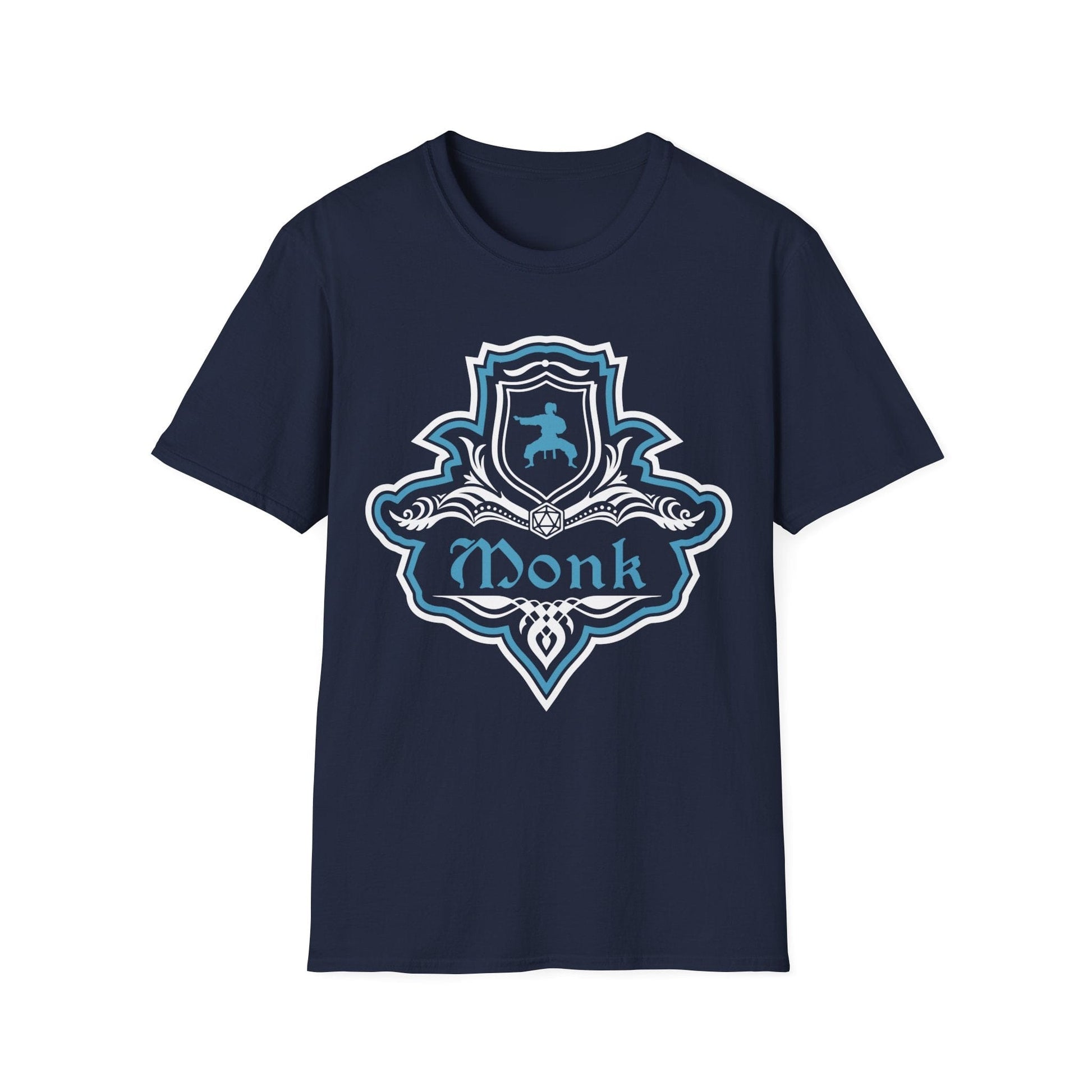 D&D Monk Fancy Emblem T-Shirt Sunburst RPG