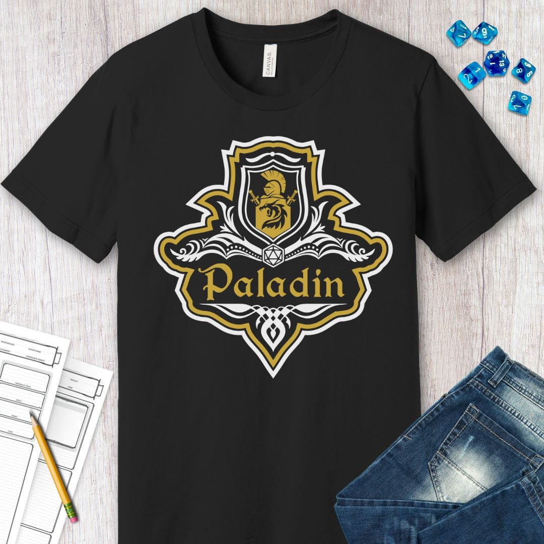 D&D Paladin Class Fancy Emblem T-Shirt Sunburst RPG