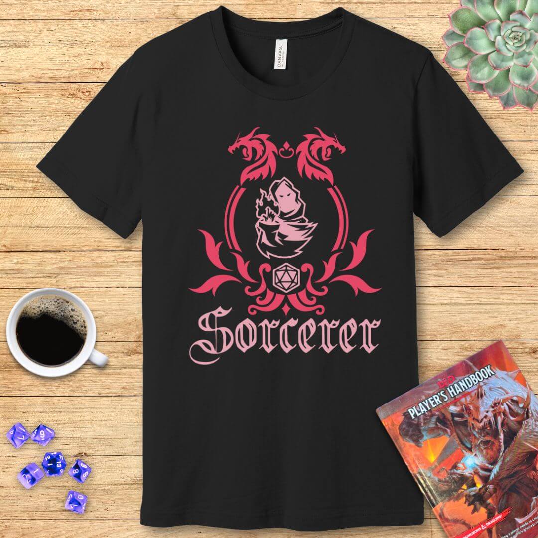 D&D Sorcerer Class Emblem T-Shirt Sunburst RPG