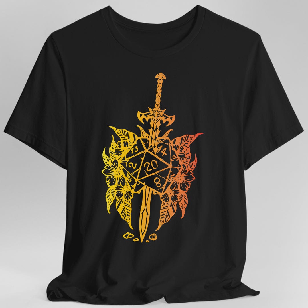 D&D Sword D20 T-shirt Sunburst RPG
