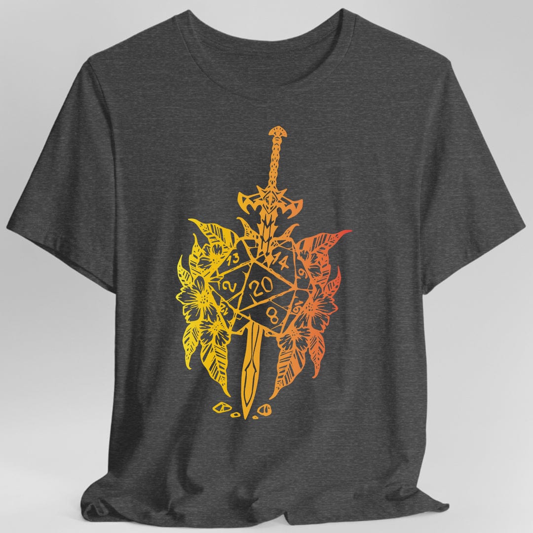 D&D Sword D20 T-shirt Sunburst RPG