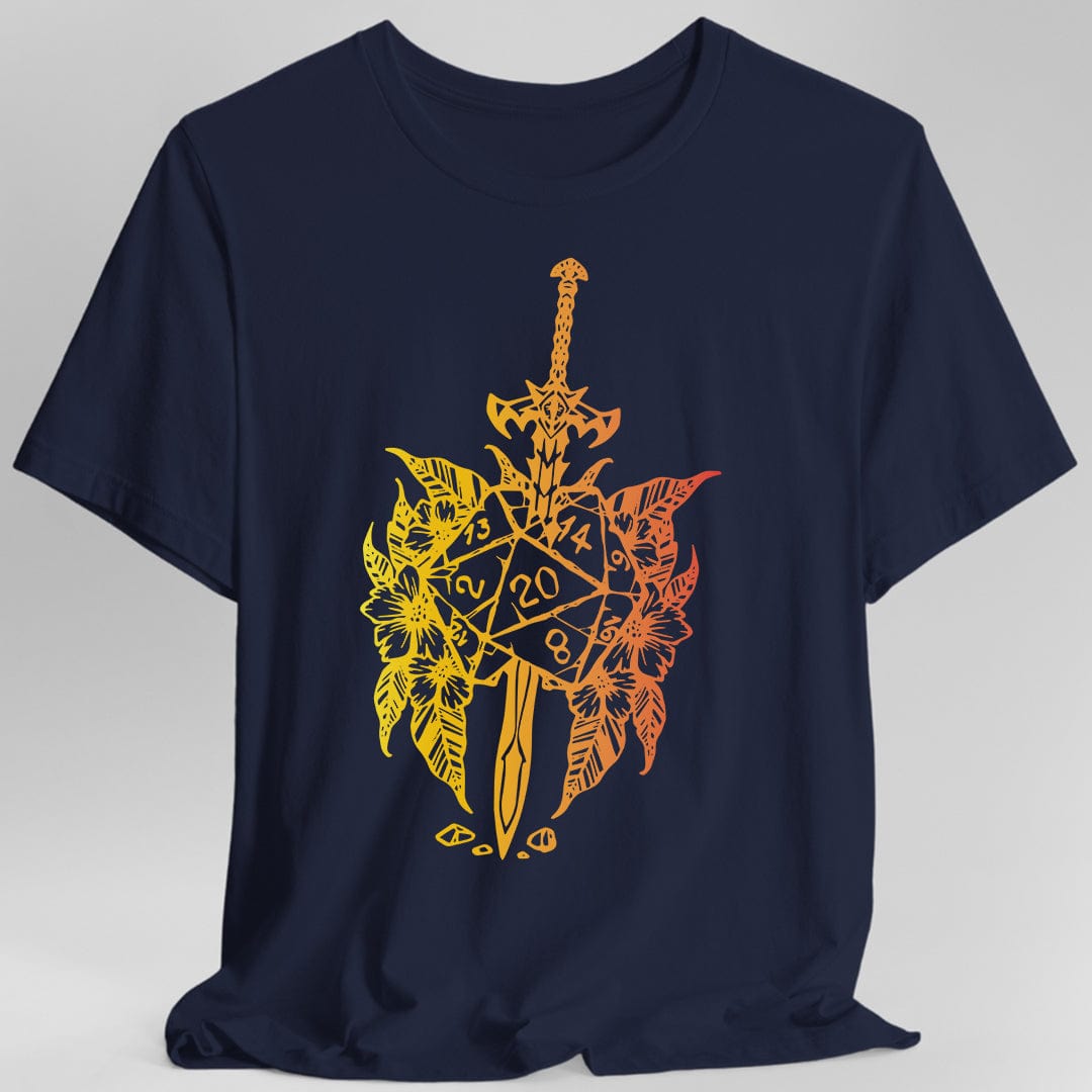 D&D Sword D20 T-shirt Sunburst RPG