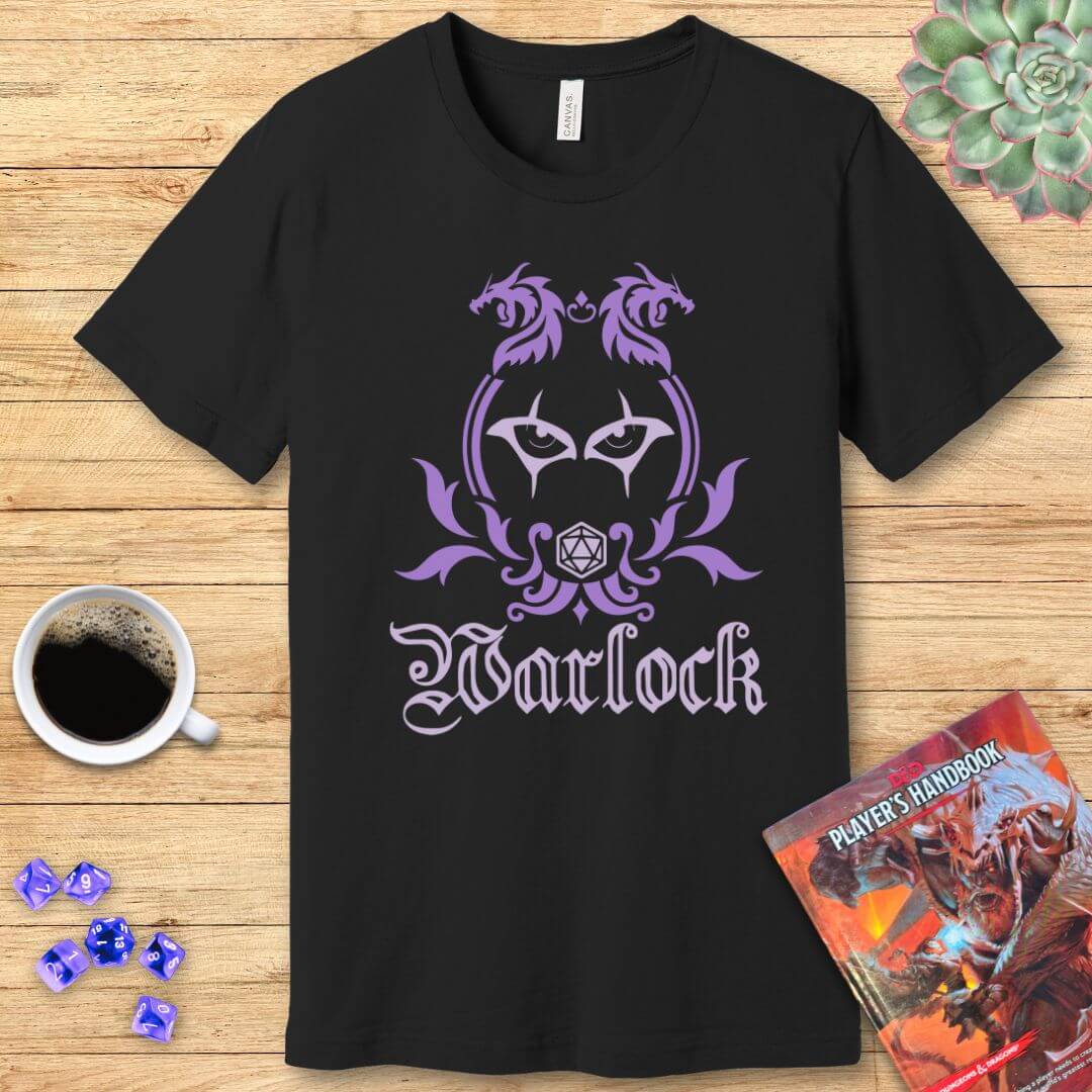 D&D Warlock Class Emblem T-Shirt Sunburst RPG