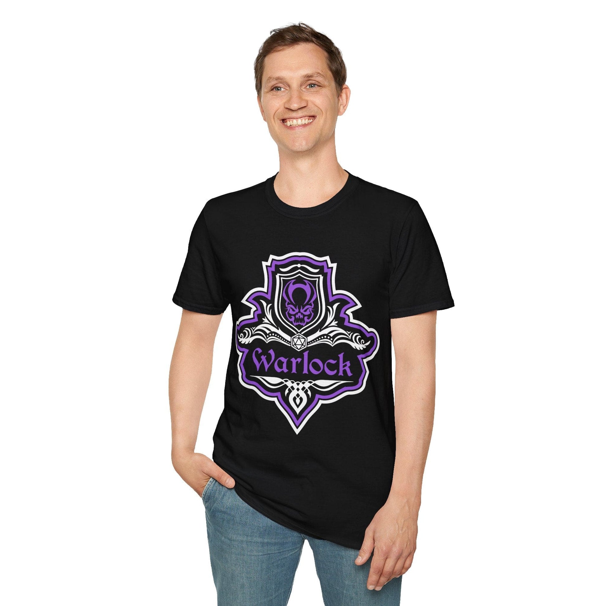 D&D Warlock Class Fancy Emblem T-Shirt Sunburst RPG
