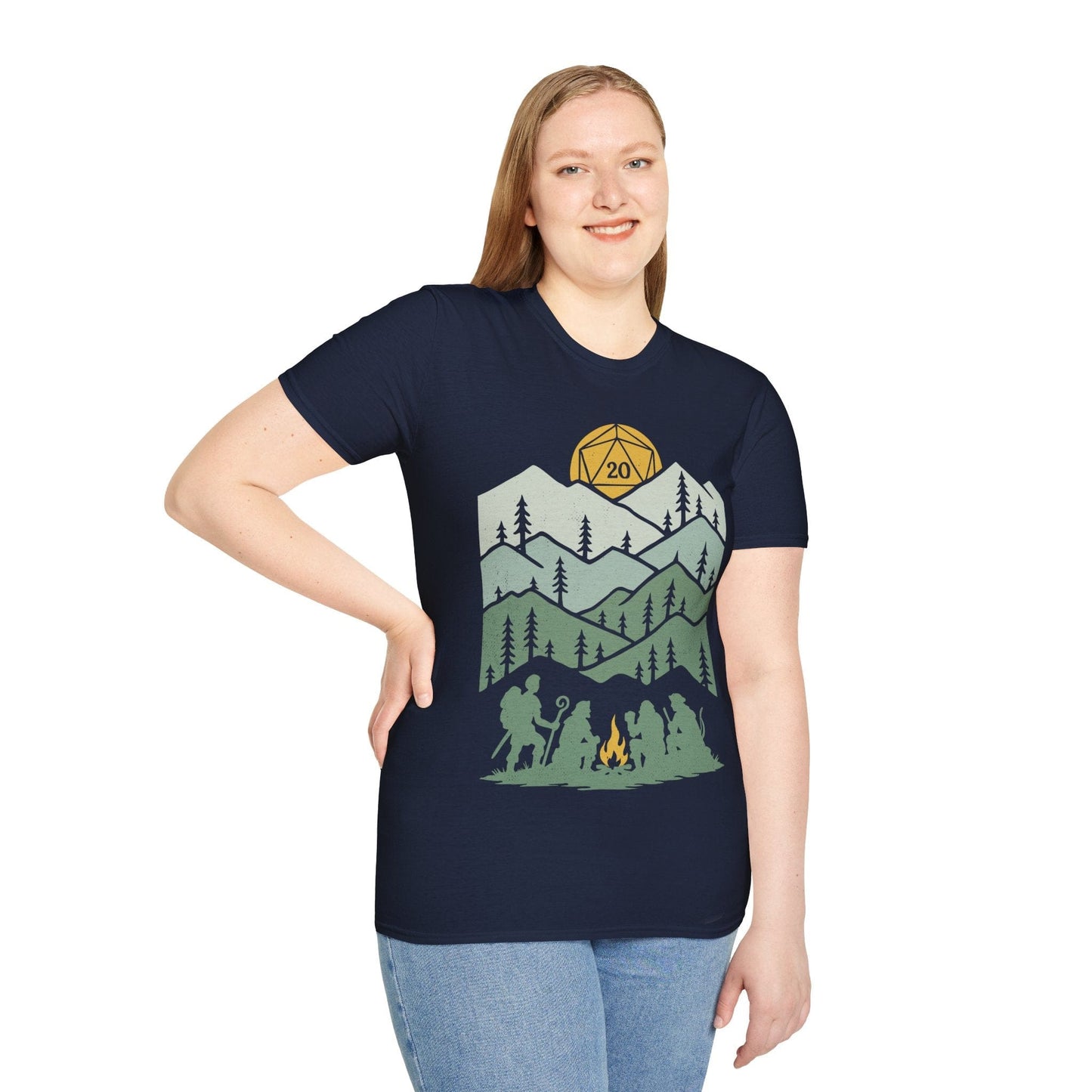 D20 Dice Shirt - Long Rest Sunburst RPG
