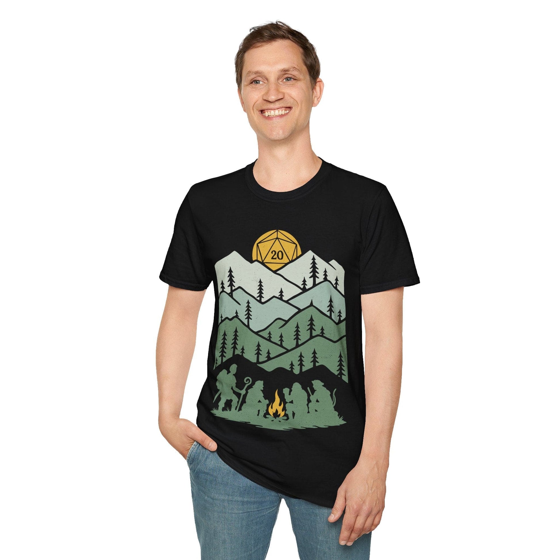 D20 Dice Shirt - Long Rest Sunburst RPG