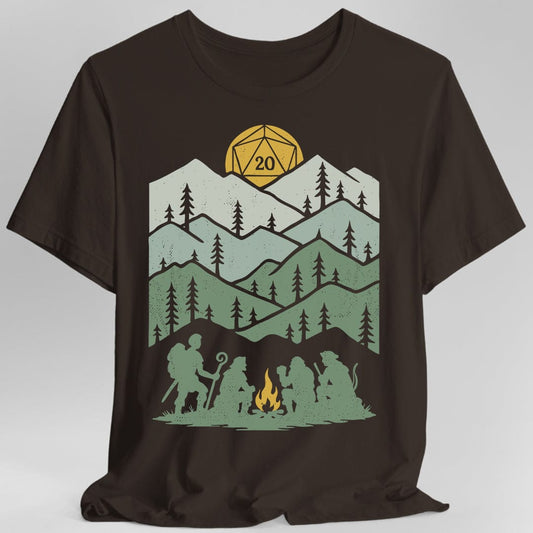 D20 Dice Shirt - Long Rest Sunburst RPG
